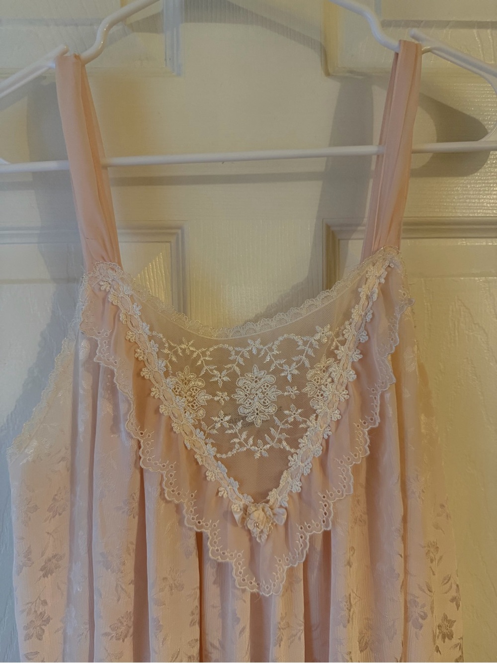 Christian Dior Pale Pink Lace-Trim vintage nightgown Chemise